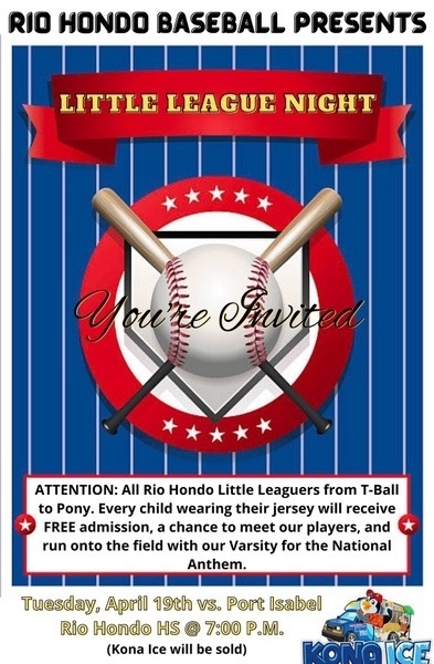 Rio Hondo Baseball Little League Night